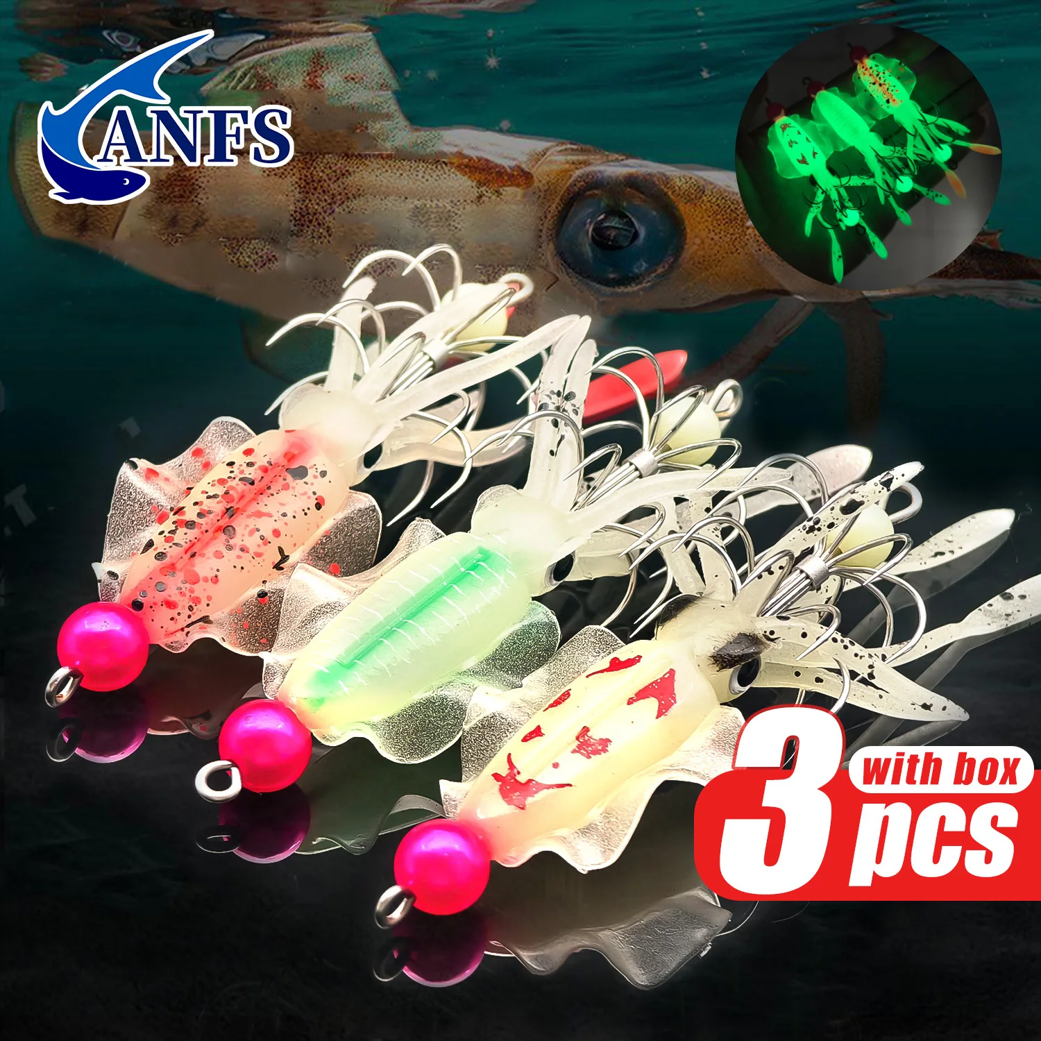 Fishing Hook Assortment - مجموعة أدوات تهزهز الحبار المضيئة مكونة